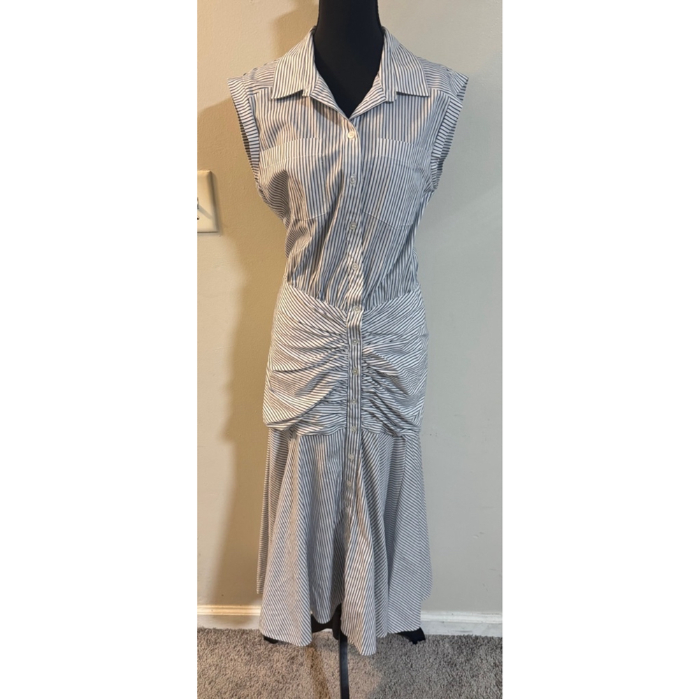NEW Veronica Beard Celeste Dress Size 4 Blue Striped